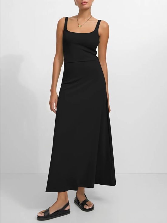 Marcella NYC Dresses & Skirts - MARCELLA NYC Marvin Minimal Square Scoop Neck Tank Off White Maxi Dress XXL NEW